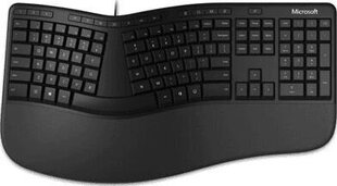 Ergonoomiline klaviatuur Microsoft LXM-00013, must hind ja info | Klaviatuurid | kaup24.ee