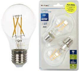 Led lamp 2-pakk E27/6 W/600 lm/Filament A60 hind ja info | Lambipirnid, lambid | kaup24.ee