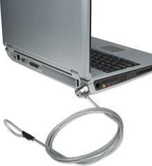 Sülearvuti turvakaabel Manhattan K-Slot, 3 mm, 1,4 m, võtmega hind ja info | Sülearvuti tarvikud | kaup24.ee