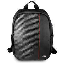 Backpack 16-tolline BMW sülearvuti/tahvelarvuti seljakott Black Carbon Red Stripe hind ja info | Mobiiltelefonide lisatarvikud | kaup24.ee