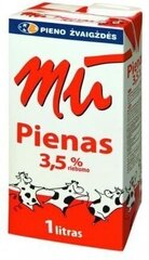 Piim Mū, naturaalne, 3.5 rasva, 1l x 12 tk hind ja info | Piimatooted | kaup24.ee