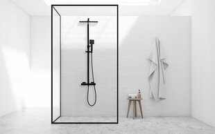 Vihmafunktsiooniga termostaadi dušikomplekt, must hind ja info | Komplektid ja dušipaneelid | kaup24.ee