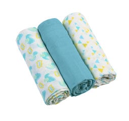 Puuvillased rätikud 3 tk, sinine, BabyOno 348/03 hind ja info | Mähkimislinad | kaup24.ee