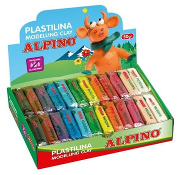 Plastiliin Alpino, 24 värvi x 50g hind ja info | Kunstitarbed, voolimise tarvikud | kaup24.ee