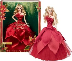Kollektsioneeritav nukk Barbie Holiday punases kleidis 2022 hind ja info | Tüdrukute mänguasjad | kaup24.ee