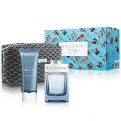 Komplekt Bvlgari Man Glacial Essence Gift Set meestele: parfüümvesi EDP, 100 ml + raseerimisjärgne palsam, 100ml + kosmeetikakott hind ja info | Meeste parfüümid | kaup24.ee