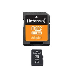 Mälukaart Intenso micro SDHC 8GB CL4 hind ja info | Mobiiltelefonide mälukaardid | kaup24.ee