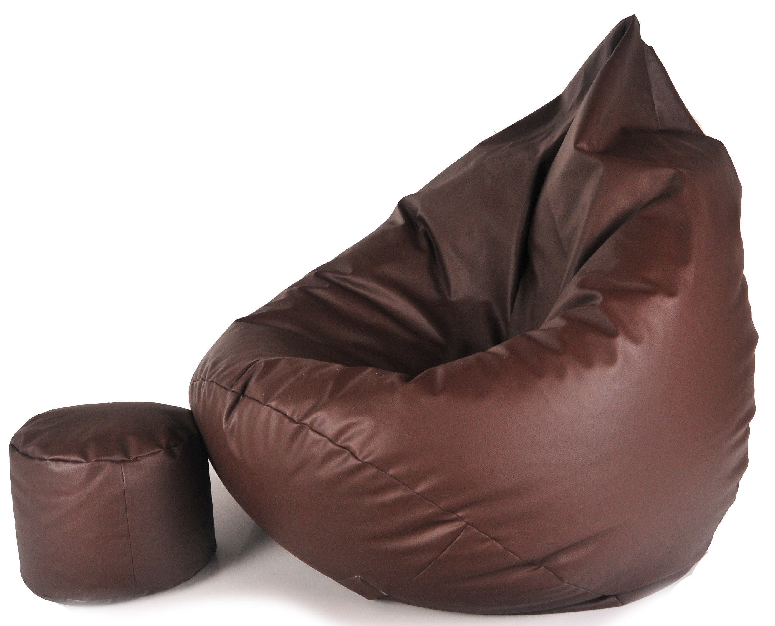 Кресло-мешок кожаное коричневое