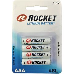 AAA patareid Rocket Lithium, 4 tk hind ja info | Patareid | kaup24.ee