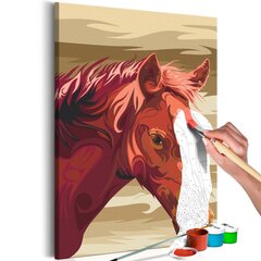 Tee ise - maal lõuendil - Pruun hobune 40x60 cm hind ja info | Maalid numbri järgi | kaup24.ee
