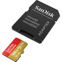 Mälukaart SanDisk microSDXC Extreme 128 GB 160 / 90 MB / s V30 A2 U3 4K hind ja info | Fotoaparaatide mälukaardid | kaup24.ee