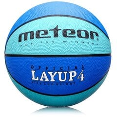Korvpalli pall METEOR LAYUP, suurus 4, sinine hind ja info | Korvpallid | kaup24.ee