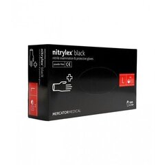 Ühekordsed nitriilkindad Mercator Nitrylex Black, suurus L, 100 tk hind ja info | Esmaabi | kaup24.ee