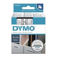 Teip Dymo D1 45013 12mm x 7m / must ja valge hind ja info | Printeritarvikud | kaup24.ee