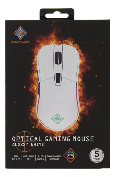 Juhtmega hiir Deltaco Gaming RGB GAM-085-W, valge Internetist
