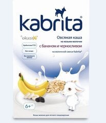 Kaerahelbed kitsepiima baasil banaanide ja ploomidega Kabrita, alates 6. elukuust, 180 g hind ja info | Pudrud | kaup24.ee