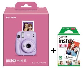 Fujifilm Instax Mini 11 (Lilac Purple) + FUJIFILM Instax Mini Film (Glossy) (Color) 10 цена и информация | Фотоаппараты мгновенной печати | kaup24.ee