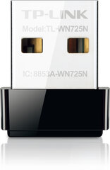 WiFi adapter TP-Link TL-WN725N, 802.11b/g/n, 150Mbps hind ja info | Ruuterid | kaup24.ee