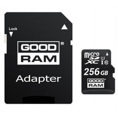 Mälukaart Goodram MicroSDHC 256GB Class 10/UHS 1 + Adapter hind ja info | Mobiiltelefonide mälukaardid | kaup24.ee