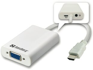 Konverter Sandberg HDMI - VGA (+ Audio) hind ja info | USB jagajad, adapterid | kaup24.ee