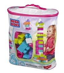 Klotsikott Mega Bloks, roosa, 80 tk hind ja info | Kokkupandavad mänguasjad | kaup24.ee
