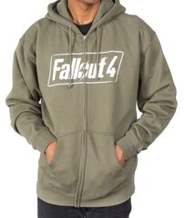 Zip Hoodie: Fallout 4 - Logo, Olive Size M hind ja info | Fännitooted mänguritele | kaup24.ee