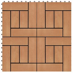 vidaXL terrassiplaadid 22 tk, 30 x 30 cm, 2 m², WPC, tiikpuidu värvi hind ja info | Põrandaplaadid | kaup24.ee