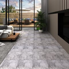 vidaXL PVC-st põrandalauad 5,02 m², 2 mm, iseliimuv, tsementpruun hind ja info | Laminaatpõrandad | kaup24.ee