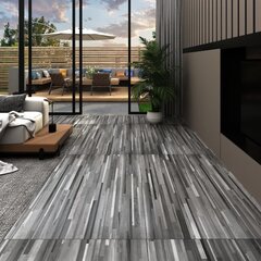 vidaXL PVC-st põrandaplaadid, 4,46 m² 3 mm, iseliimuv, triibuline hall hind ja info | Laminaatpõrandad | kaup24.ee