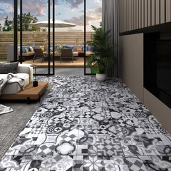 vidaXL PVC-st põrandaplaadid, 4,46 m² 3 mm, iseliimuv, hall muster hind ja info | Laminaatpõrandad | kaup24.ee