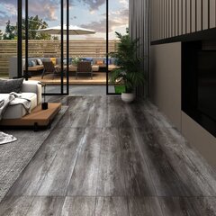vidaXL PVC-st põrandaplaadid, 4,46 m² 3 mm, iseliimuv, triibuline puit hind ja info | Laminaatpõrandad | kaup24.ee