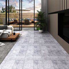 vidaXL PVC-st põrandaplaadid, 4,46 m² 3 mm, tsementhall hind ja info | Laminaatpõrandad | kaup24.ee