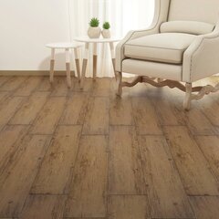 vidaXL PVC põrandalauad 5,26 m², 2 mm, pähkel, pruun hind ja info | Terrassipõrandad | kaup24.ee
