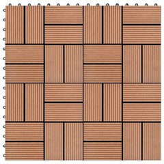 vidaXL terrassiplaadid 22 tk, 30 x 30 cm, 2 m², WPC, pruun hind ja info | Põrandaplaadid | kaup24.ee