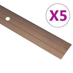 vidaXL põrandaprofiilid 5 tk, alumiinium, 90 cm, pruun hind ja info | Ühendusprofiilid | kaup24.ee