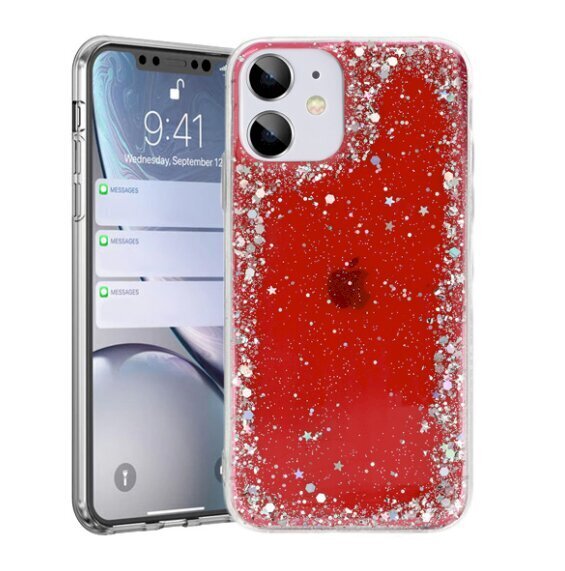 Fusion glue glitter silikoonist ümbris Samsung A326 Galaxy A32 5G, punane hind ja info | Telefoni kaaned, ümbrised | kaup24.ee