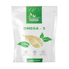 Toidulisand Raw Powders Omega 3, 200 kapslit. hind ja info | Vitamiinid, toidulisandid, immuunsuse preparaadid | kaup24.ee