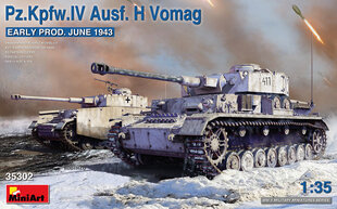 Liimmudel MiniArt 35302 pz.kpfw.iv Ausf. H Vomag. Early Prod. June 1943 1/35 hind ja info | Liimitavad mudelid | kaup24.ee