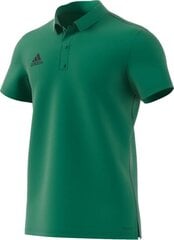 Meeste T-särk Adidas Core 18 Polo, roheline hind ja info | Jalgpalli varustus ja riided | kaup24.ee