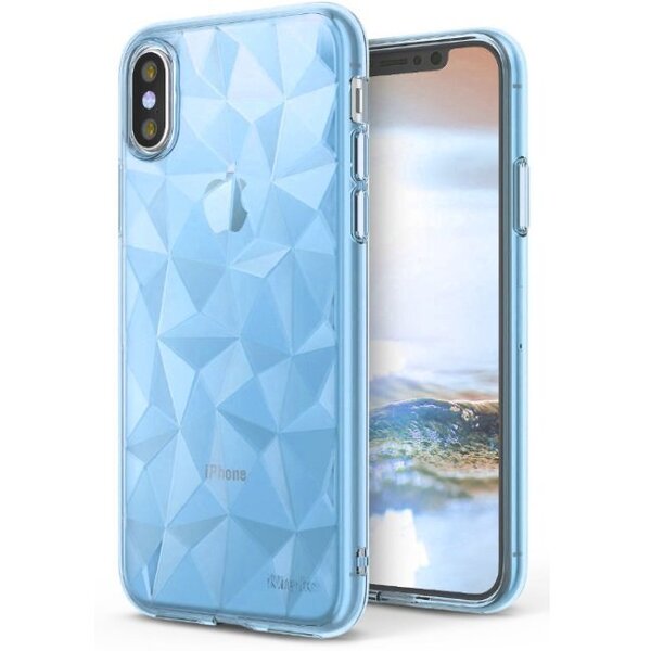 Blun 3D Prism Shape Super Thin Silicone Back cover case for Apple iPhone X / iPhone XS Blue Internetist