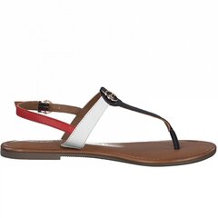 Tamaris nahast naiste lahtised kingad, tumesinine-valge 907148432 hind ja info | Naiste sandaalid | kaup24.ee