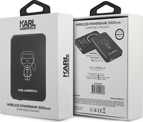 MagSafe Akupank 3000mAh Karl Lagerfeld KLPBMSOIBK- 2.1A / 5V hind ja info | Akupangad | kaup24.ee