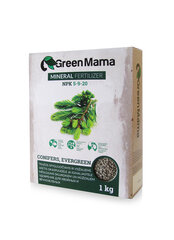 Oksapuude ja igihaljaste taimede väetis Green Mama, 1kg hind ja info | Kuivväetised | kaup24.ee