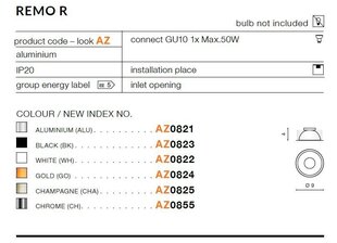 Azzardo pirniraam Remo R White hind ja info | Süvistatavad ja LED valgustid | kaup24.ee