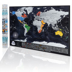 Kaks kraabitavat maailmakaarti ühe hinnaga - kustutatavad maailmakaardid -50%, ideaalne jõulukingitus! hind ja info | Maailmakaardid | kaup24.ee