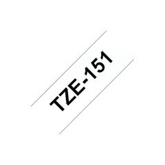 Lint Brother TZE-151 24mm/8m must tekst läbip.põhi hind ja info | Printeritarvikud | kaup24.ee