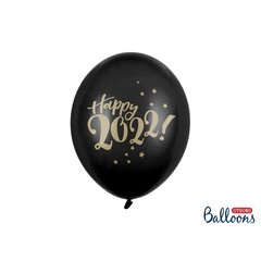 Mustad õhupallid Happy 2022!, 6 tk hind ja info | Õhupallid | kaup24.ee