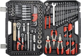 Tööriistakomplekt 122 tk. 1/2", 1/4" CrV Yato YT-38901 hind ja info | Käsitööriistad | kaup24.ee